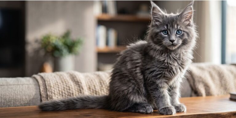 Blue Maine Coon Kitten: Complete Guide to Blue-Eyed, Blue Smoke, and Russian Blue Maine Coon Mix Kittens
